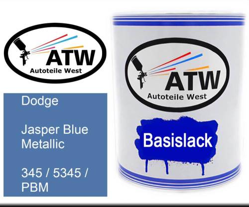 Dodge, Jasper Blue Metallic, 345 / 5345 / PBM: 1L Lackdose, von ATW Autoteile West.